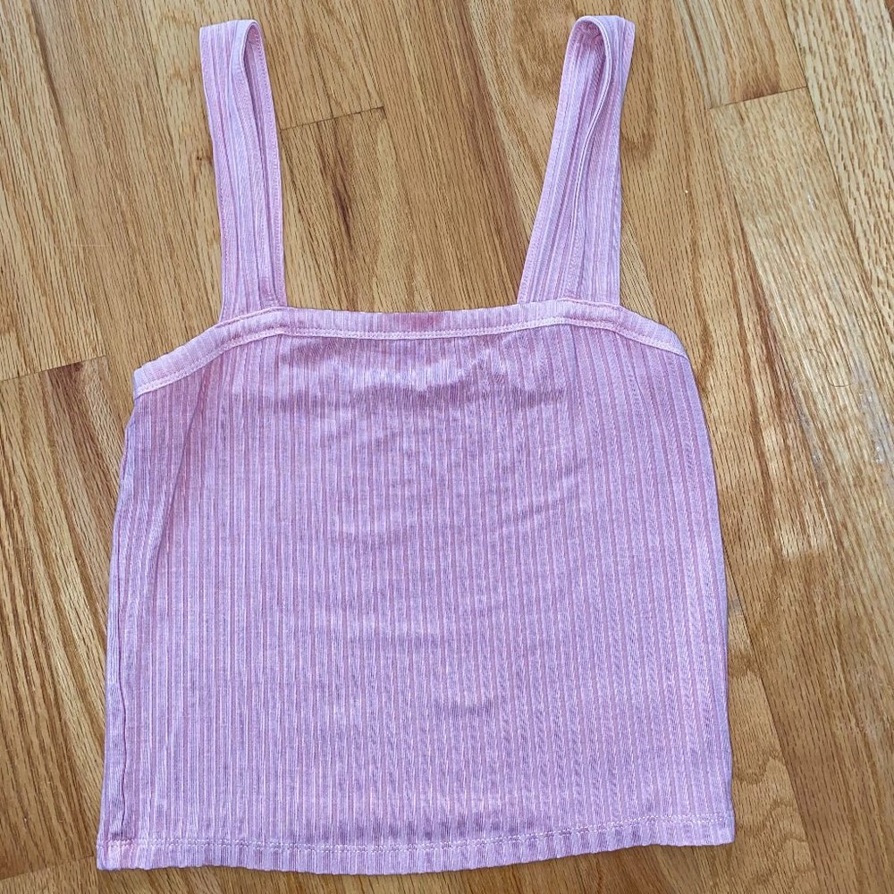 American Eagle Blush Ribbed Tank